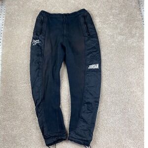 Michael Jordan‎ Flight MVP Fleece Joggers Black Track Pants Mens Size Small
